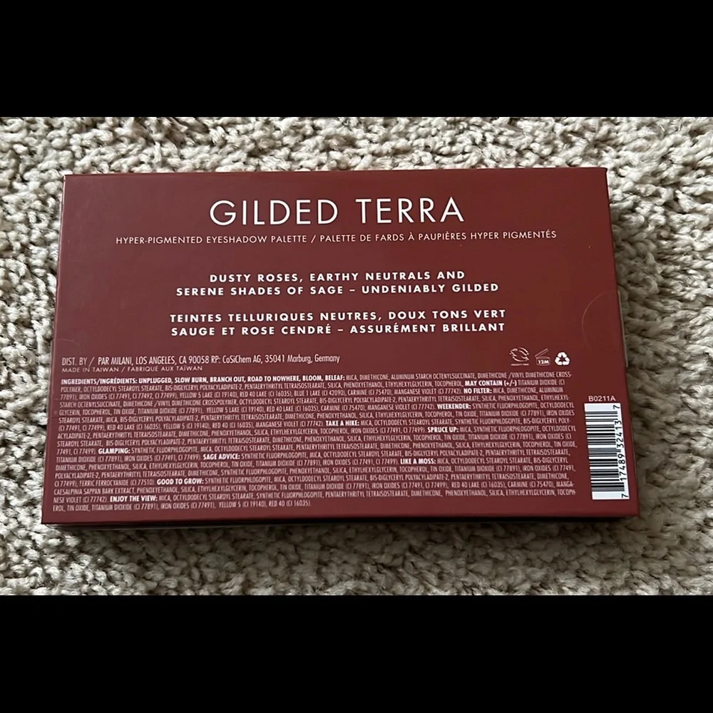 New: Milani Eyeshadow Gilded Terra 15 Pan Palette.